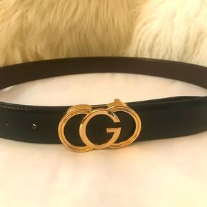 Black leather fashion belt NWOT